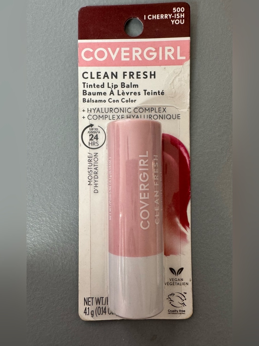 COVERGIRL Clean Fresh Tinted Lip Balm in 500 I Cherry-ish You 24hr wear moisture